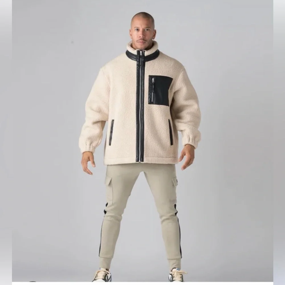 Men's Cream and Black Jacket